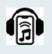 logo d'une note de musique avec un casque