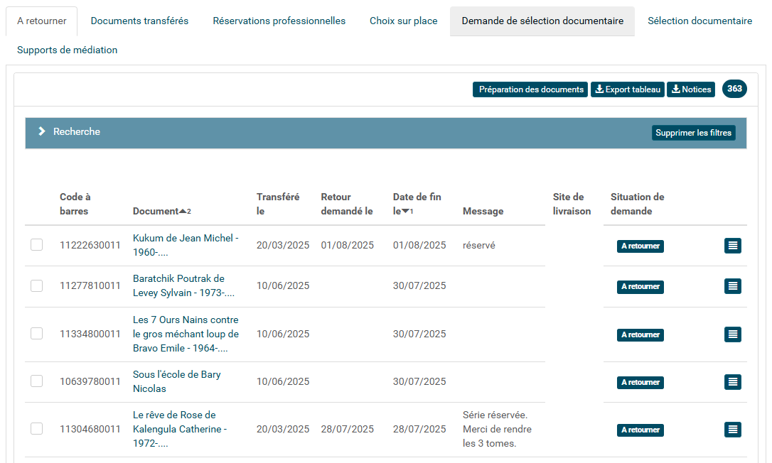 copie d'écran du logiciel syrtis montrant le compte professionnel et les 7 onglets mentionnés