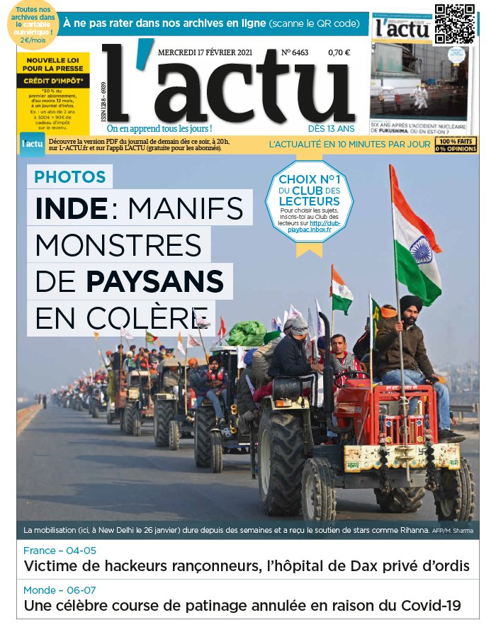 couverture de la revue l'actu