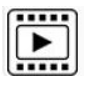 logo d'un bouton play dans une diapositive en noir et blanc
