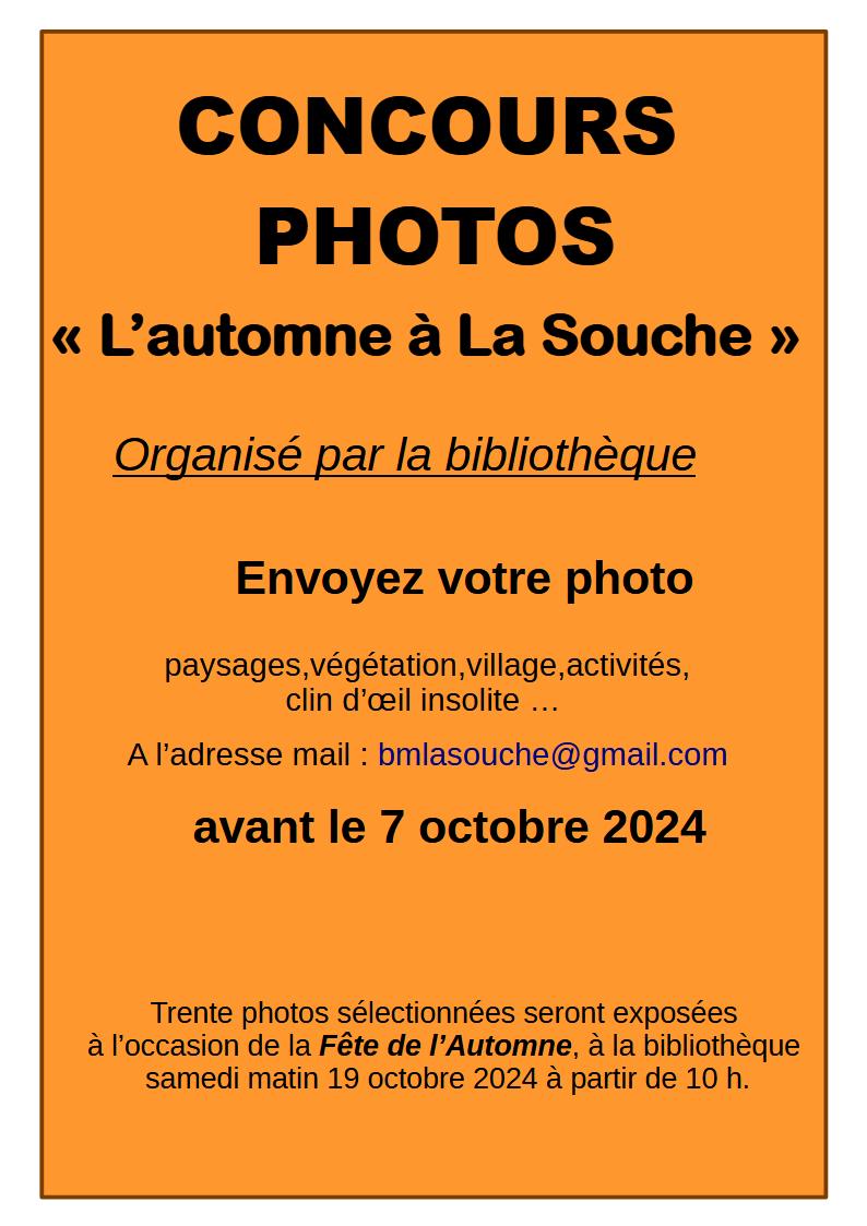 affiche expliquant le concours photo sur fond orange