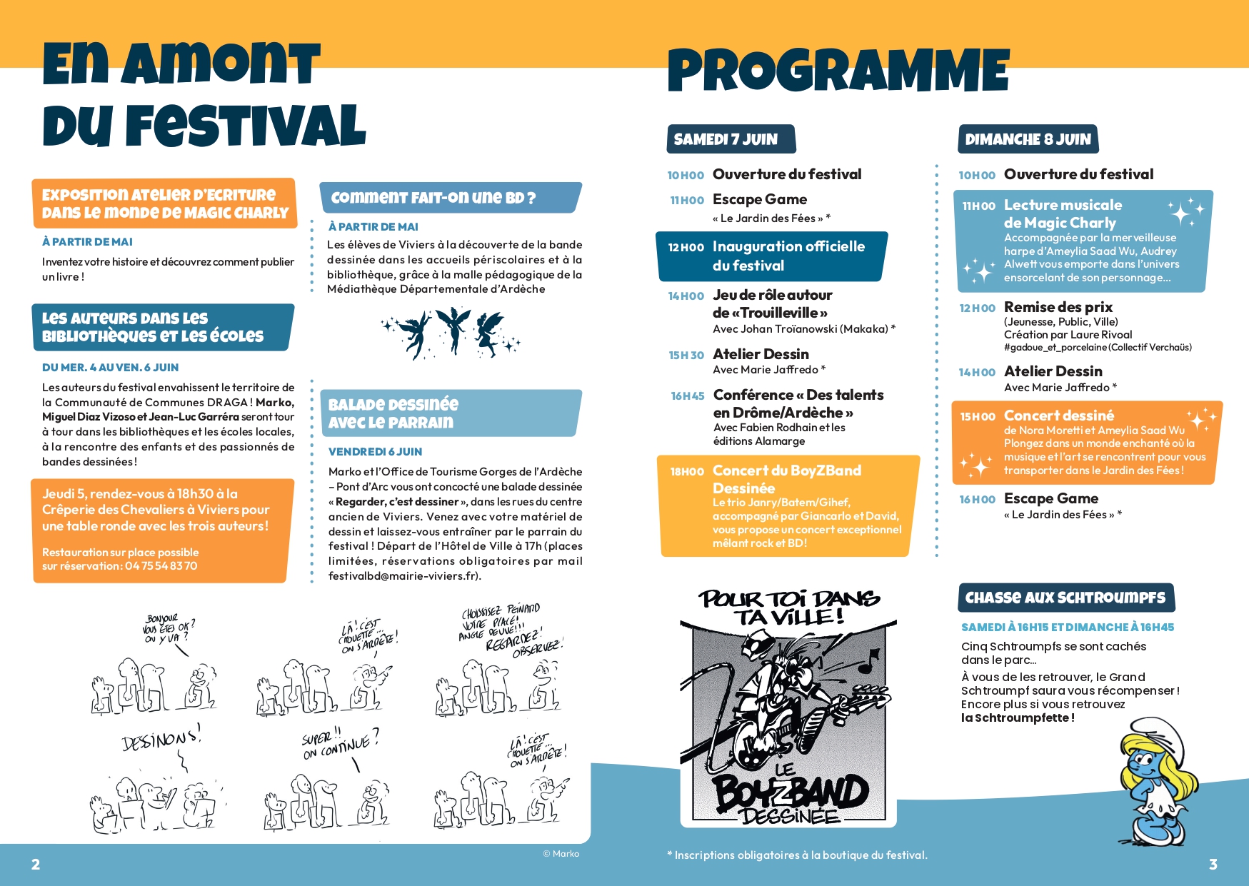 détail du programme du festival et en amont du festival