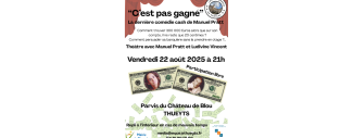 affiche avec photo en noir et blanc des deux comédiens, le résumé et les informations du spectacle