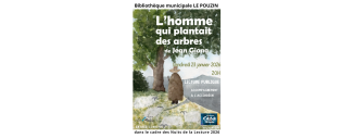 Affiche avec l'illustration d'un personnage à côté d'un arbre