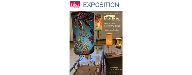 affiche présentant des luminaires colorés en photo