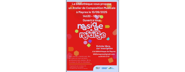 affiche sur fond rouge présentant les informations de la publication