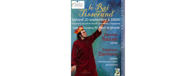 affiche sur fond bleu portant une couronne et levant un bras + éléments d'information présents sur l'annonce