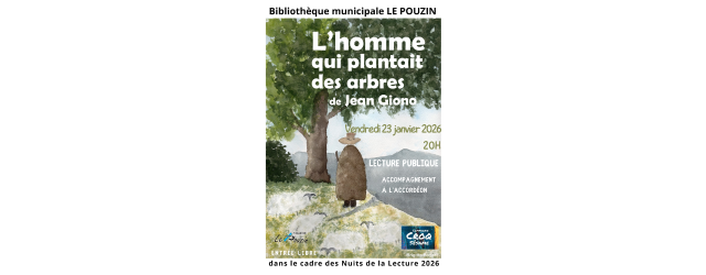 Affiche avec l'illustration d'un personnage à côté d'un arbre