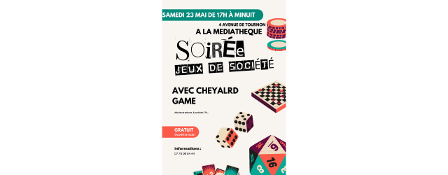 affiche sur fond blanc représentant des jeux de société colorés
