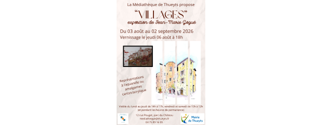 affiche beige avec des illustrations représentant des bâtiments.